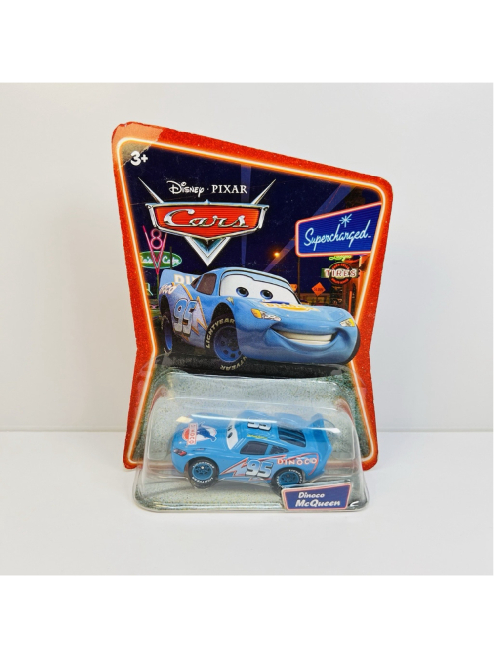 Mattel Disney Pixar Cars Supercharged Dinoco McQueen Blue Diecast 1:55